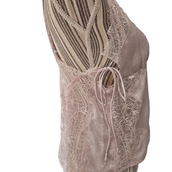 Free People Intimately Women Pink Satin Boho Shimmer  Cami Tank Top Size XS/L - Picture 11 of 15